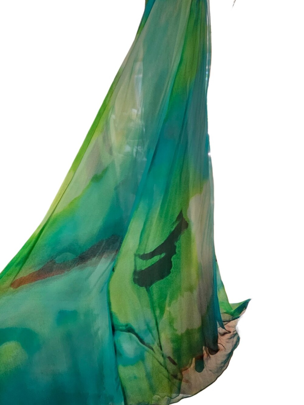 BCBGMAXAZRIA Silk Chiffon Watercolor 2008 Strapless Maxi Gown Dress - Picture 8 of 14